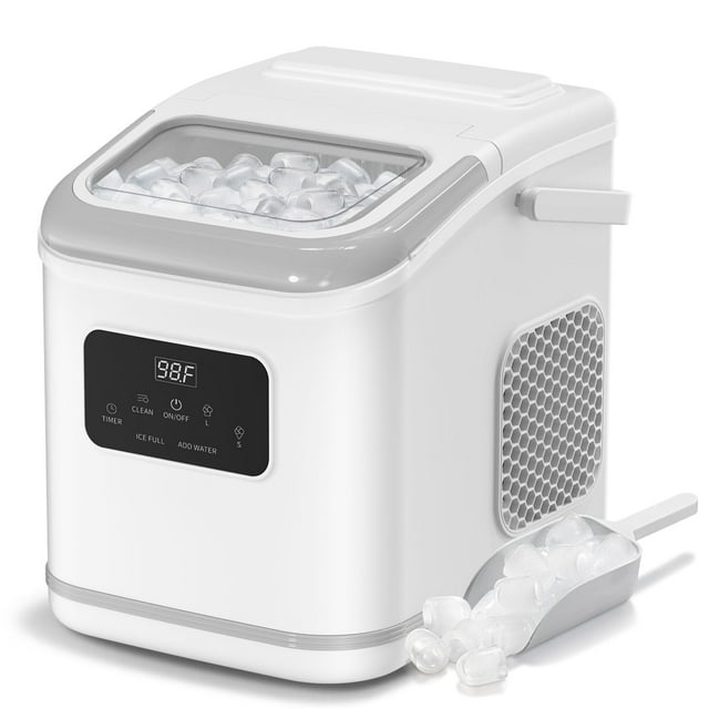 Self-Cleaning Digital Screen Ice Maker with Handle – 26 lbs/24H, 9 Ice Cubes in 6–13 Mins