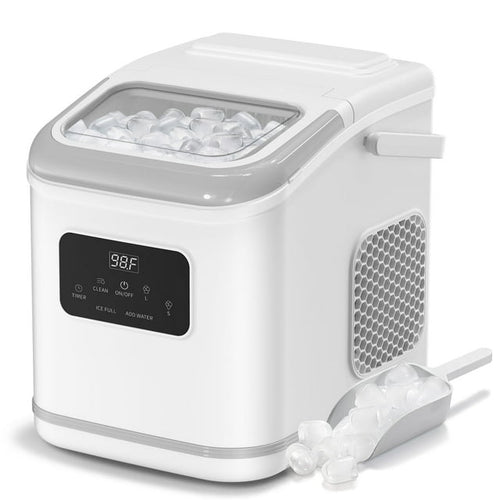 Self-Cleaning Digital Screen Ice Maker with Handle – 26 lbs/24H, 9 Ice Cubes in 6–13 Mins