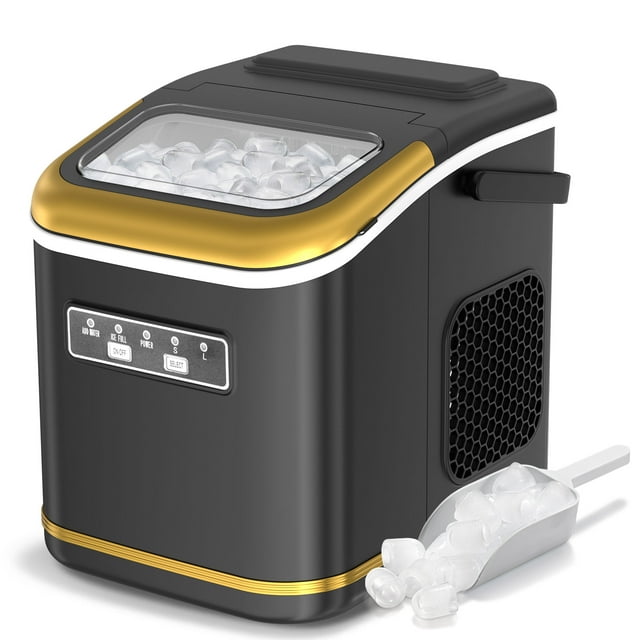 Countertop Ice Maker with Handle – 26 lbs/24H, 9 Ice Cubes in 6–13 Mins, Self-Cleaning Function