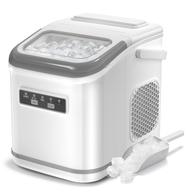 Countertop Ice Maker with Handle – 26 lbs/24H, 9 Ice Cubes in 6–13 Mins, Self-Cleaning Function