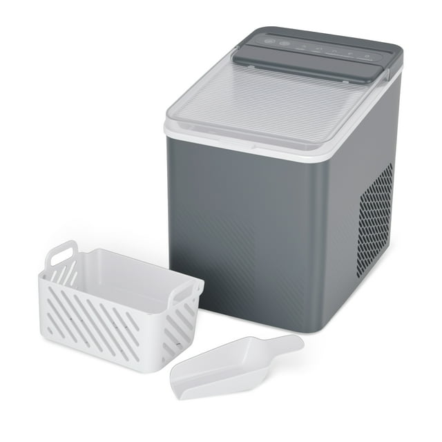 Removable & Washable Ice Tray & Scoop 2 Ice Sizes, 26 lbs/24H with Self-Cleaning Function