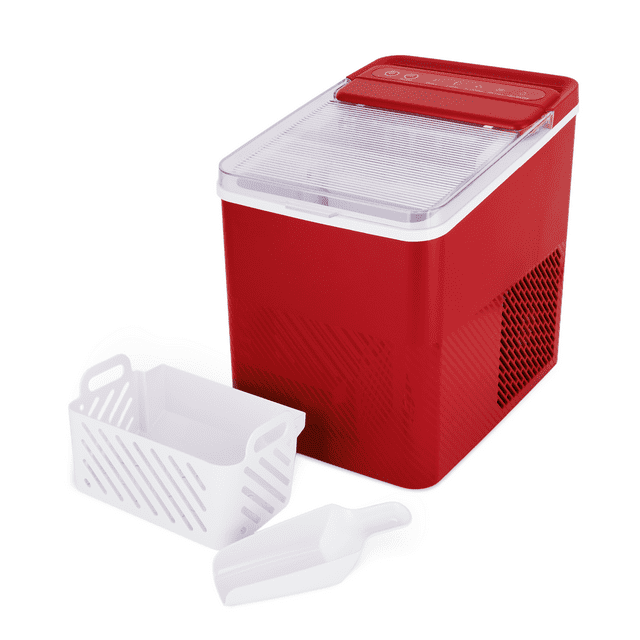 Removable & Washable Ice Tray & Scoop 2 Ice Sizes, 26 lbs/24H with Self-Cleaning Function