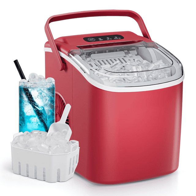 Auto-Cleaning  Countertop Ice Maker Machine 26 lbs/24H 9 Bullet-Shaped Ice in 6 Min