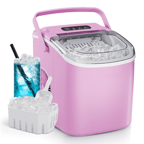 Auto-Cleaning  Countertop Ice Maker Machine 26 lbs/24H 9 Bullet-Shaped Ice in 6 Min