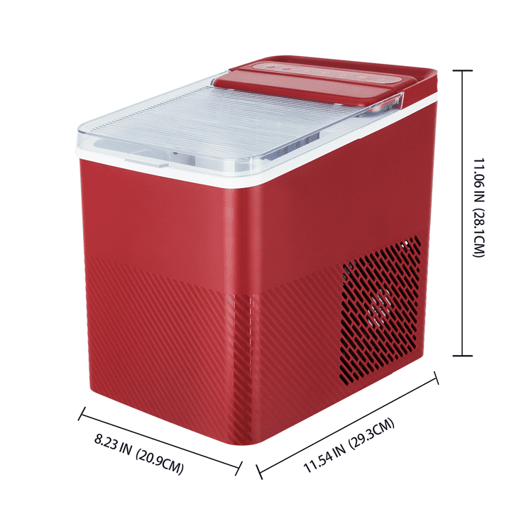 Removable & Washable Ice Tray & Scoop 2 Ice Sizes, 26 lbs/24H with Self-Cleaning Function