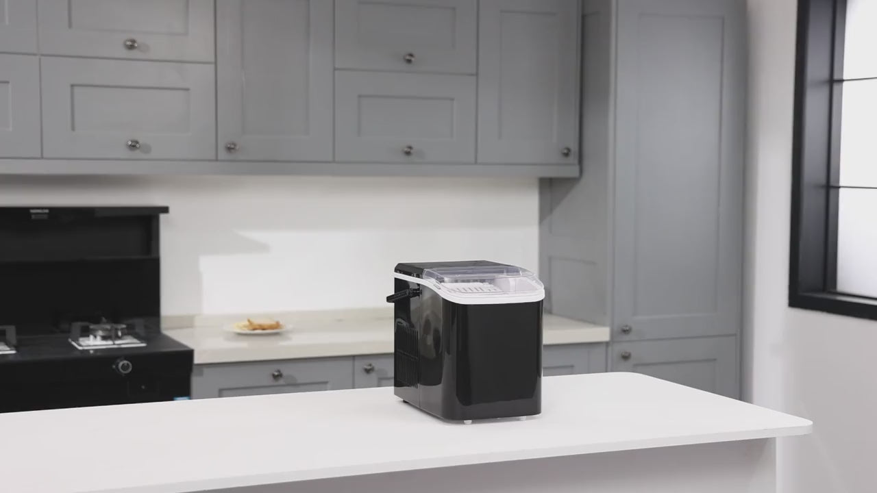 Self-Cleaning Portable Ice Maker Machine with Handle and Ice Scoop